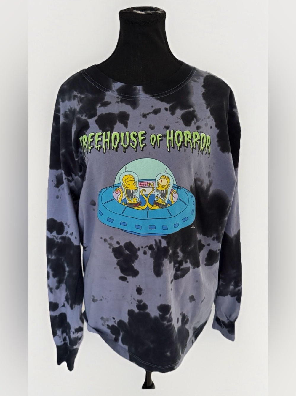 The Simpsons Treehouse of Horror Tie Dye Crewneck Long Sleeve Medium